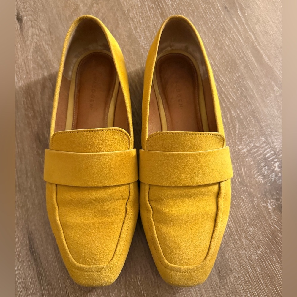 Halogen Yellow Suede Women's Penny Loafers